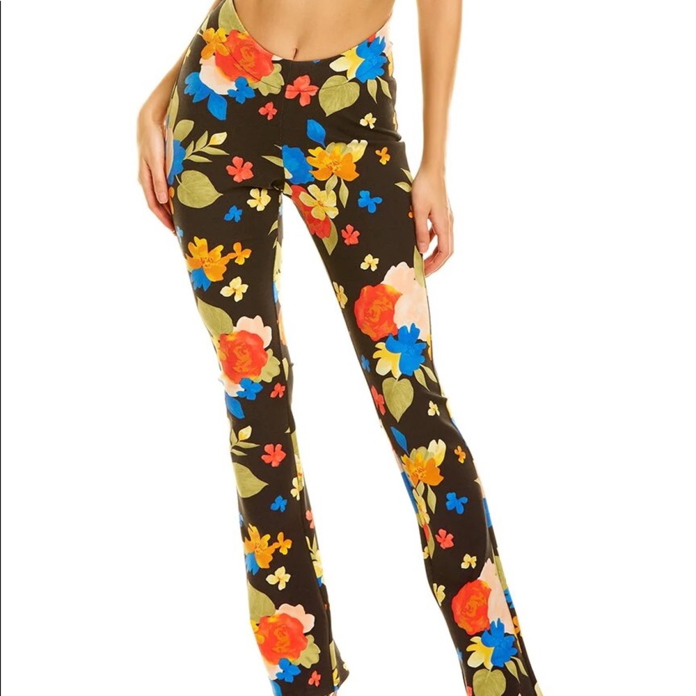 NWT DANIELLE BERNSTEIN SCOOP FRONT FLORAL PANTS